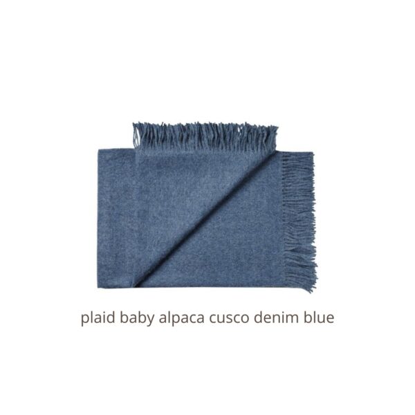 plaid baby alpaca cusco denim blue