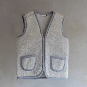 Bodywarmer van wol - grijs met rits - volwassenen -01