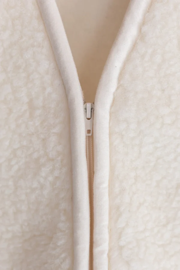 Bodywarmer van wol - off white met rits - volwassenen -03